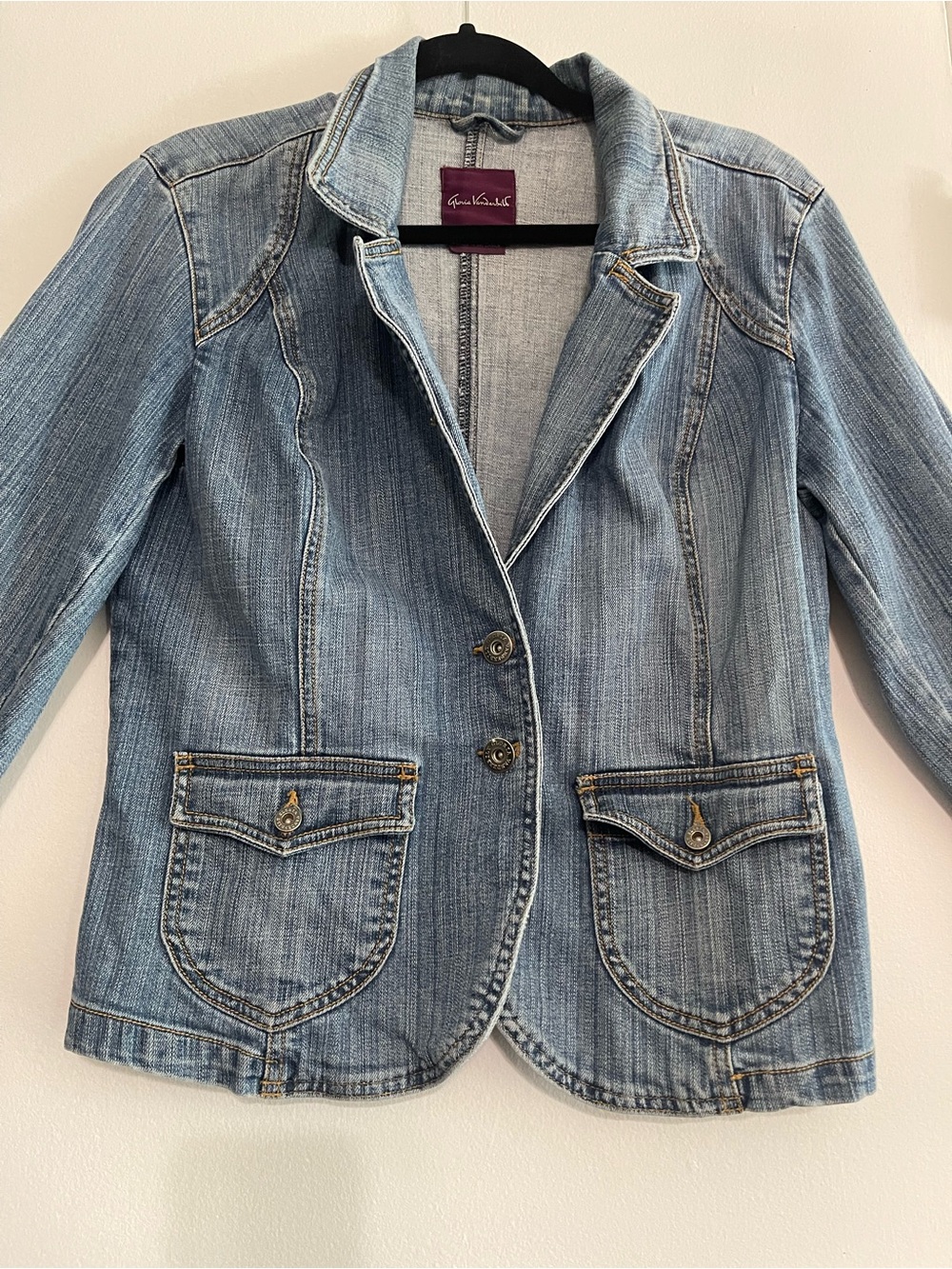 Gloria Vanderbilt Light Blue Denim Blazer Jacket